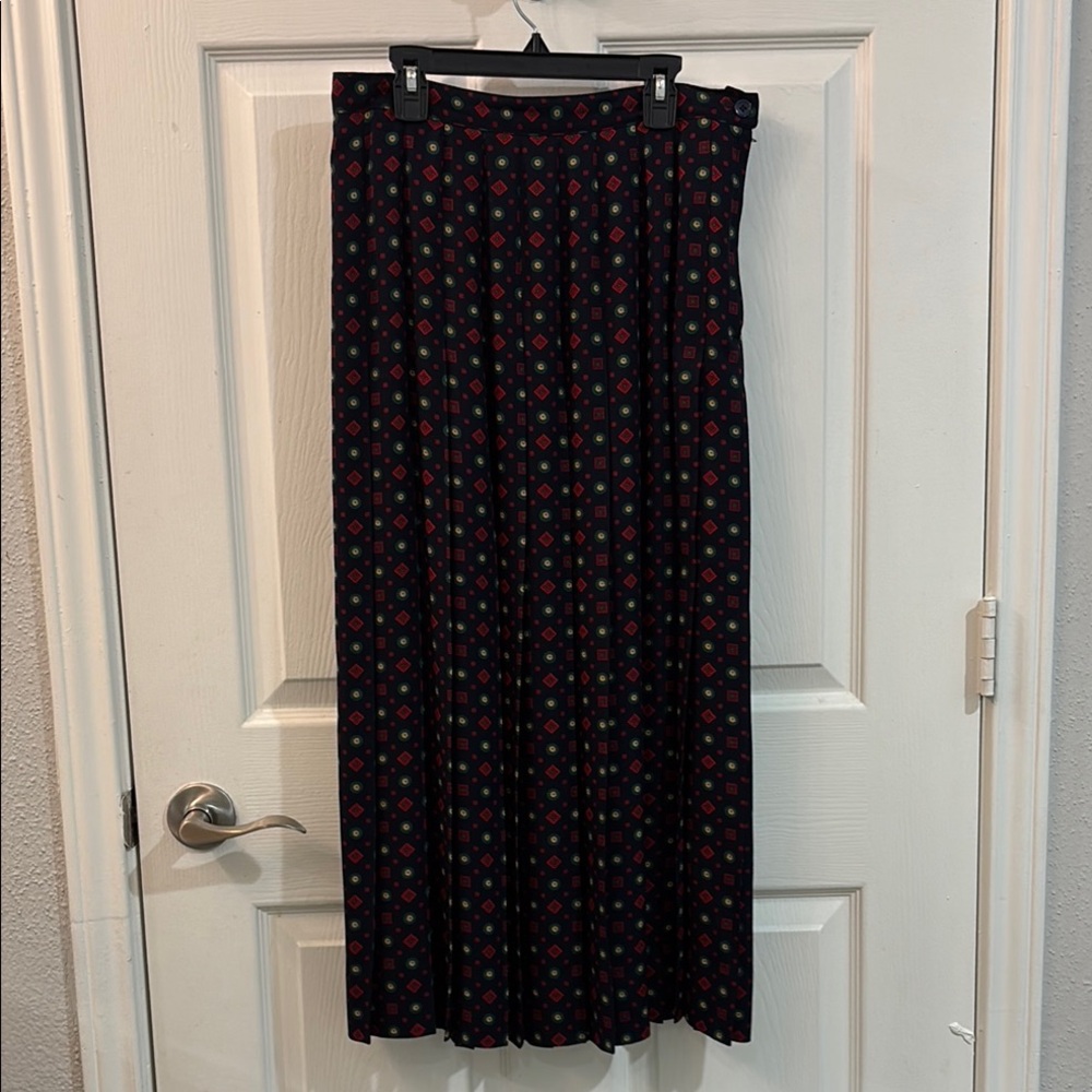 Vintage jg hook black patterned maxi skirt size 12